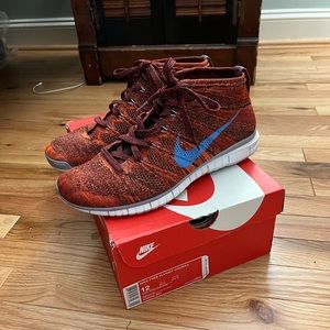 Nike Free Flyknit Chukkas Size 12 Cinnamon/University Blue